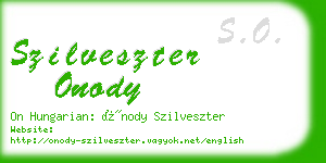 szilveszter onody business card